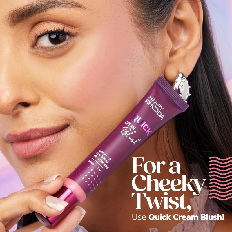 Hilary Rhoda Quick Cream Blush | Mauve | Long-Lasting & Buildable Liquid Blush | Highly Pigmented | Lightweight & Easy to Blend | For All Skin Types | (Mauve Madness) - 20ml - Thumbnail 3